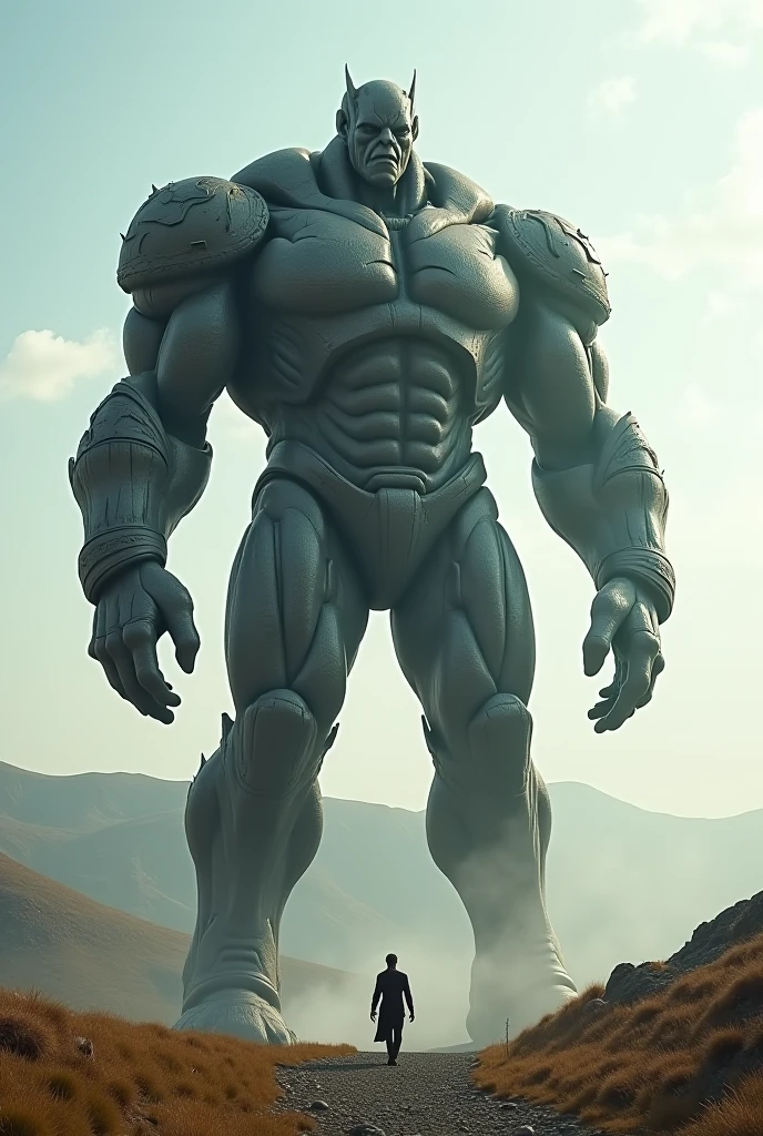 mountain that has a life of its own, with body and wearing sportswear
