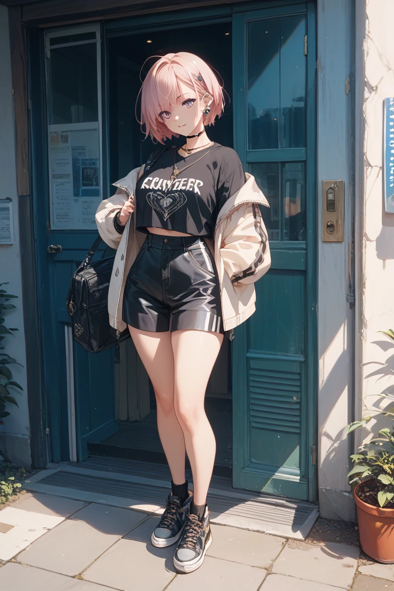 corpo todo, maquiagem, mascara, Lips are soft or colored, fundo preto simples, minimalismo, monotone, paletas de cores simples, limpo, Crisp drawings, silhuetas fluidas, punk , half pants, roupa rasgada, Rocha, Saia, Asymmetric, geometric, roupas de praia, Simple and minimalist accessories, Necklaces and thin rings in silver or gold, Pulseiras simples, Designs diferentes, silhuetas simples, Estilo Diesel, garota punk, minimalismo, materiais de alta qualidade, Fresh and urban printing, alta moda, moda punk, camisa de banda, cor preta, sexy, eyeglass