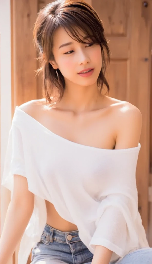 20 year old cute Japan woman, ((Extremely precise and accurate anatomy:1.0)), (Highest quality realistic skin textures:1.6), (photo realistic:1.4), (Hyper realistic:1.4), (Improvement of quality:1.4), (Enhances the beauty of skin texture:1.2), clean and glowing skin, mesh, thin:1.2, (Realistic lighting:1.3), Backlight, A gentle light that illuminates the face, Ray Tracing, (Bright light:1.2), (Smoother lighting:1.05), (Improving the quality of cinema lighting:0.9), 32k, One Japanese woman, fine grain, Detailed face, (Film Grain:1.1), (Natural smile:0), (Accentuates body lines:1.1), High resolution, Natural look, Kind eyes, The texture of each individual hair, long and delicate lashes, Beautifully trimmed eyebrows, Facial pores, Detail of blood vessels in the white of the eye, Thin and visible capillaries in the skin, Delicate light and shadow, Clear skin, Graceful Pose, Beautiful Eyes, Sharp details, Soft light reflection, Beautiful contours, Delicate skin tone, Natural background, Natural poses in everyday situations, Extremely fine detail, Lora Style