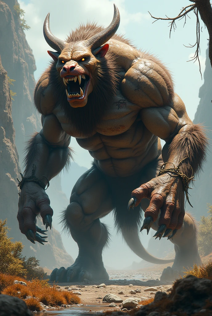 (by darkgem, by fossa666, by taran fiddler, by nitani, by pixelsketcher, by honovy):1.4, masterpiece, best details, real life, depth of field, detailed background, (bright lighting:1.4), nude, solo, (anthro), genitals, with bushy pubic hair and armpit hair, enjoyment, attitude, clear details, powerful, pleasure, self-pleasure, perfect hands, covered in fur, fangs, tongue, paws, claws, tail, detailed nipples, ((anthro female tauren):1.4, (monster:1.2), sexy girl woman, monster girl, femme, hairy pussy, exposed vagina, (breasts:1.2)), (musky, body odour:1.6), (tattoos, piercings), genital close up, exposed armpits, muscular