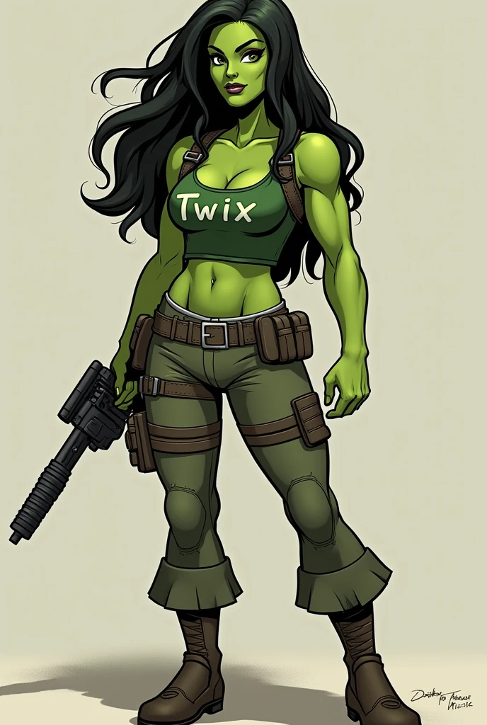 Green military logo with a busty Waifu and the word Heer