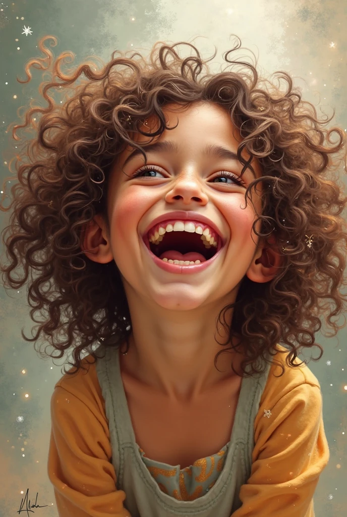 Has a cute boy, beautiful eyes, cartoon