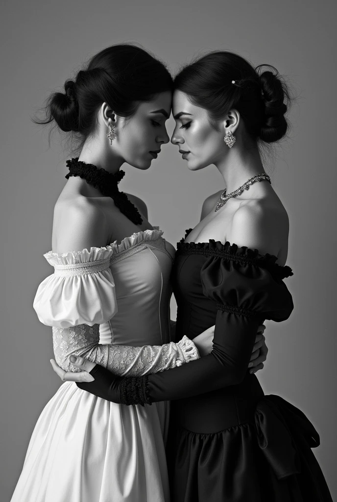 woman and girl in corset