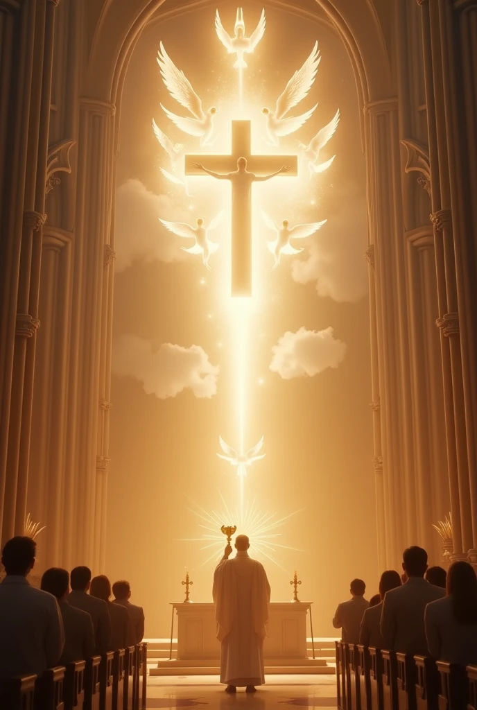 Decoration idea for the holy hour in a church , adoration of the Blessed Sacrament but with a theme of dreams so that it can be captured in a chapel