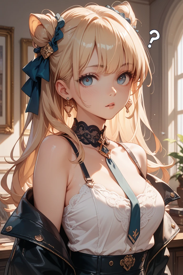 beautiful girl has green dropping eyes, blonde hair, long eyelash, twin tail, over 20, natural making up