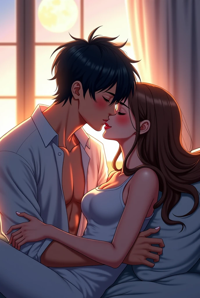 tongue on throat in anime style