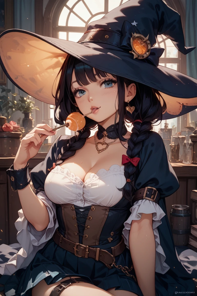 1girl, solo, upper body, detailed face, looking at viewer, detailed hair, curly hair, full lips, detailed eyes, intricate jewelry hat, blush, detailed skin, shoulder, drapped dress, sideboob, (gigantic breasts:1.2), soft lighting, (realistic, photorealistic), masterpiece, highest quality, hazel eyes, black hair, earrings, parted lips, smile, art nouveau, strapless,