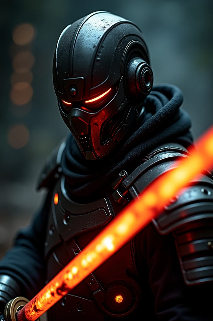 Cyberpunk Samurai in sh4g0d style，(Cloak Mask:1.2),(力strongダイナミックな姿勢:1.5)，(Finding:1.3)，(Blood splattered)，strong，The face is resolute， 8K, Super detailed, Accurate, Highest quality