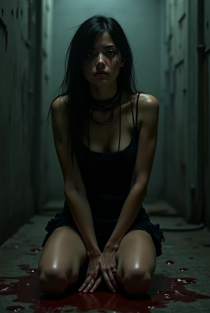 Dancer lying on the floor of a sewer 