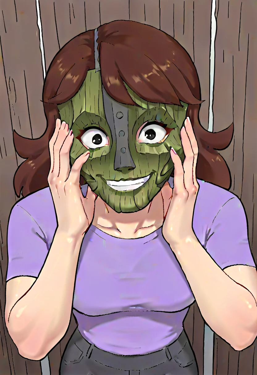 Ugly zombie sticks his dick in a woman's mouth.