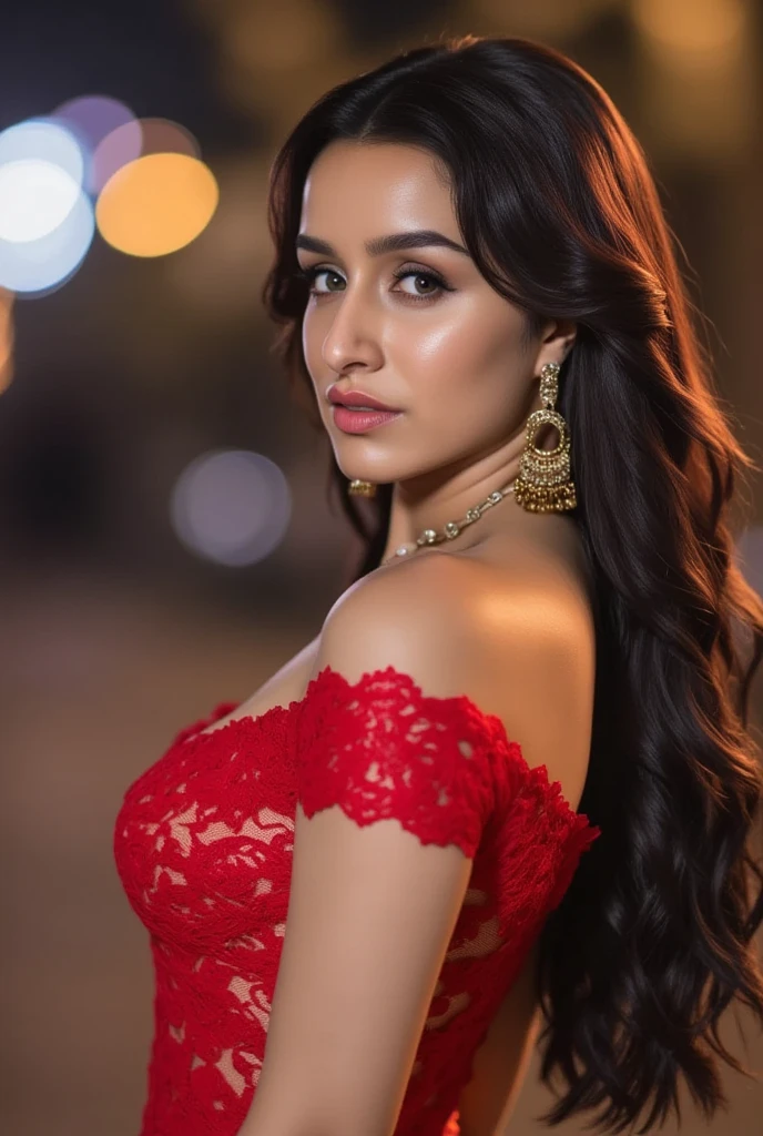 nsfw, Classic Bollywood glamour, wearing red evening gown, dazzling accessories, (captivating eyes, red lips, flawless skin), luxurious backdrop, velvet curtains, dramatic pose, interesting composition, spotlight illumination, rich shadows, sparkling bokeh, exquisite details, high-resolution, 35mm film, timeless elegance, natural blurry, spread legs:1.2, hairy_pussy, dark brown_hair, large_breast, holding_breasts, , nice clevage seductive poses red lips