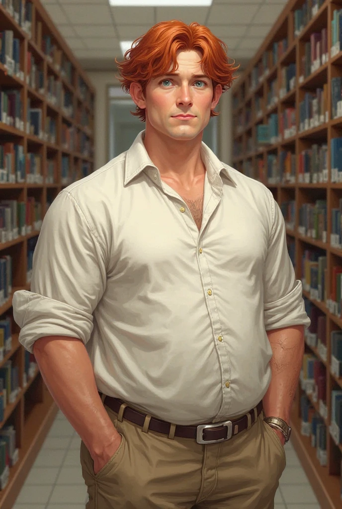  ((portrait of 1 man standing next to a shelve with multicolor books, starting to the viewer )) STYLE: in leng_jun+roberto_ferri art style, A mixture of photography and painting, 1800´s style view from the front Image VIEW: ((fullbody)) portrait , COLOR: ((high saturated colors)) SUBJECT: Young man, , A young man, white skin, ginger, barbed, hairy body, thin face, straight nose, thin lips, square chin, large light blue eyes, short red wavy hair, in roberto ferri style, aesthetic slim athletic body, ginger realistic skin, gorgeous, detailed tonned muscles, barefoot, perfect anatomy, muscled fitness body, in caravagio+rubens+rembrant art style. Young man, perfect anatomy, , energetic splendid, Barefoot, naked, small flacid penis, slim and detailed muscles, shirtless, pantless, fullbody, wearing sandals, the composition of shadows and lights give an atmosphere of spaciousness ACTION: standing nexto to a shelve with multicolor books i n a borroque ultra detailed scenario BACKGROUND: shelve with multicolor books COMPOSITION: symetric composition, perferct divine proportions, LIGHT: ambient lighting, barroque lamps The image is a masterful composition of color, shape, and form, creating a sense of harmony and balance ultrdetailed, intincate detailed image, realistic, combine vivid color and soft colors to generate realisim sense, combine lights and shadows to generate deep sense,penis,a
