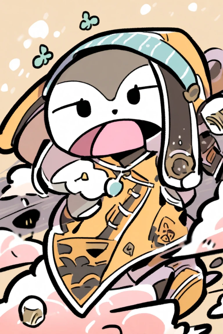 (((pom pom, character, hat, furry, Anthro, werebeast, beast, chiby))), pocket watch
(masterpiece:1.4), (high_resolution:1.4),(light smile:0.9), (open mouth:0.5), (closed eyes:0.5),(masterpiece, best quality, ultra-detailed, intricate details_1.2),
 <lora:POMPOM Star Rail:0.85>, (((in japanese onsen)))