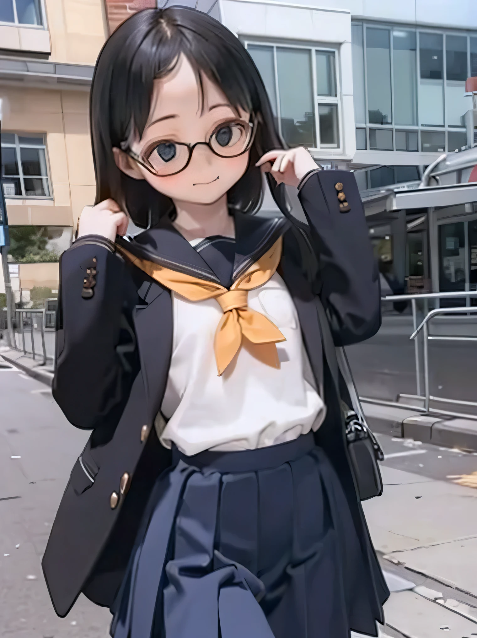 (((( school uniform )))) 白い pantsを見せる
ボブ、 perfect glasses , pick up the skirt, pants, eyewear _removed, holding_ eyewear