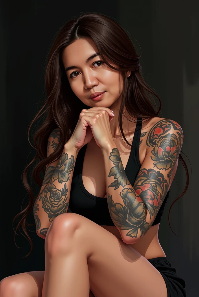 Pretty asian tattoo artist girl