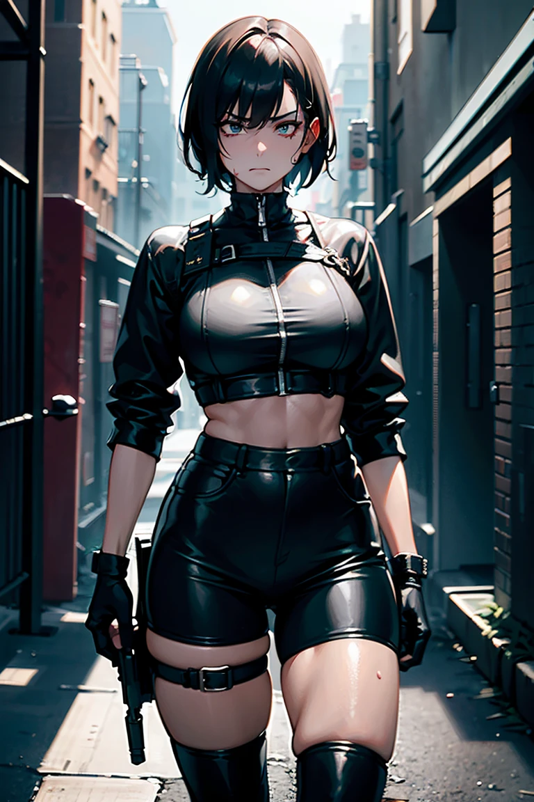 , (masterpiece:1.3), ((best_quality)), (absurdres), 1girl, sexy big white silk-clad street goth emo girl walked down the dark and ominous alleyway, her pale skin glowing in the flickering light of the street lamps. Her eyes were lined with thick black eyeliner and her lips painted a deep shade of black, giving her a mysterious and alluring look.
She wore a tight black crop top that showed off her toned stomach, with a leather jacket draped over her shoulders. Her ripped black jeans hugged her curves in all the right places, and she wore chunky combat boots that clicked against the cobblestone as she walked.
Despite her sexy and edgy appearance, there was something unsettling about her. Her movements were graceful yet predatory, like a cat stalking its prey. Her piercing gaze seemed to see right through you, sending a chill down your spine.
As she passed by, you couldn't help but feel a shiver of unease, unsure if her beauty was a disguise for something darker lurking beneath the surface. This sexy big white silk-clad street goth emo girl was both captivating and creepy, a dangerous combination that drew you in even as it made you want to run in the opposite direction.