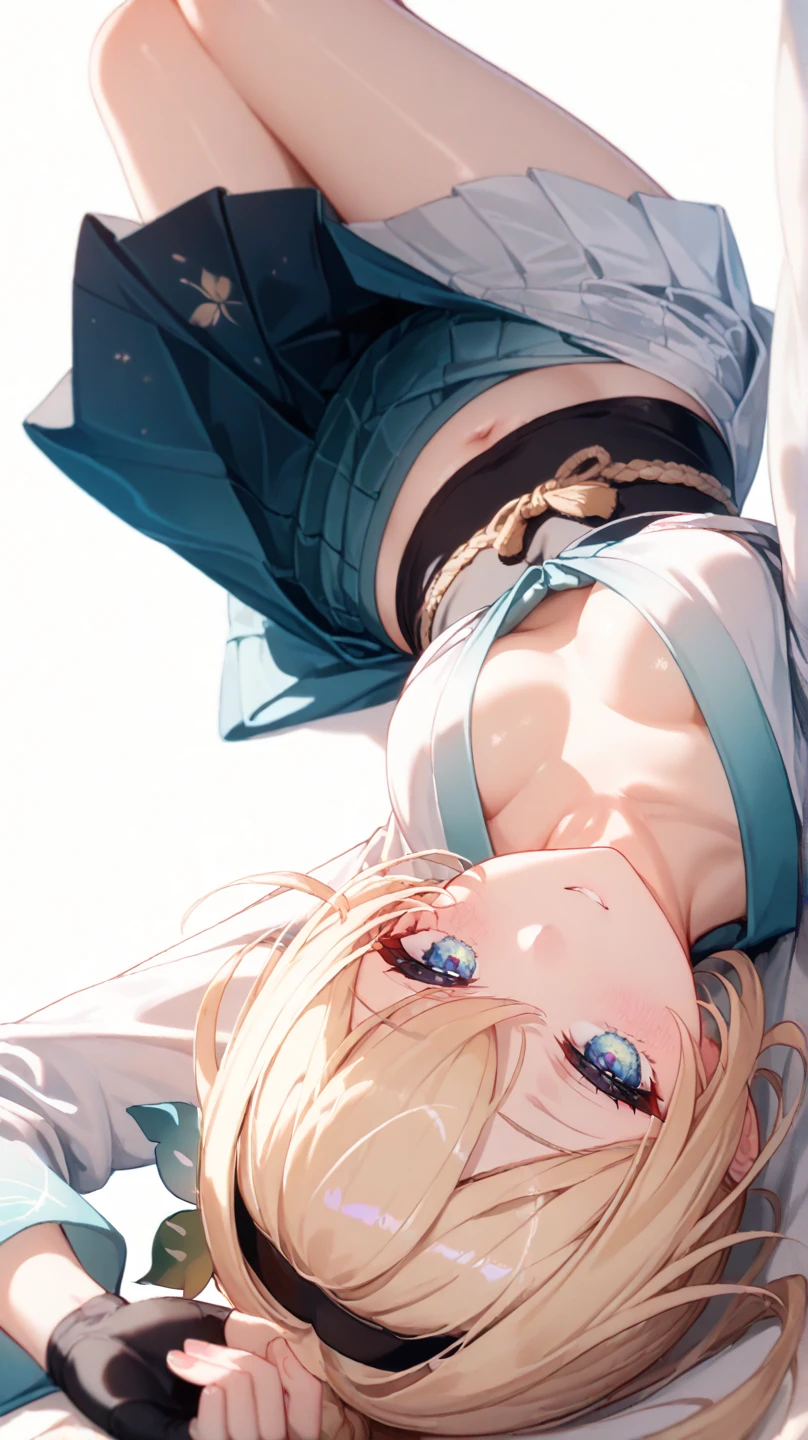 Shiny blond hair, very long hair, sophisticated haircut, ((((hair fully braided)))), ((small twisted braids)), thin and oval face, submissive, ((((tight wool crop top)))), ((((tight skirt)))), ((((gagged)))), cute and blushing 18 years old anime girl, look away because she is embarrassed and blushes, bright blue eyes, detailed face, detailed members, detailed arms, detailed hands, Girl lying, tied by ropes, shackled, can no longer move, tied tightly, very hard tied up with lots of ropes, hampered by so many ropes that she can no longer move, bound hands and feet, ropes tie his whole body, tied extremely tightly and forcefully to her bed by a lot of ropes, its limbs are strongly tied together by ropes, his torso is tied up with thick cords, her chest is so tied up with ropes that it sticks out, her legs are tied tightly with thick ropes, his hands are tied behind his back with ropes, she can no longer move her feet, her hands which are tied by thick ropes, she desperately tries to free herself, likes to be tied tight with big ropes, likes to be immobilized by big ropes, lying down, his hands and feet are strongly tied to the railing of his bed, his legs are pressed together and tied with ropes, its limbs are held vigorously by imposing ropes, her hands are tied securely behind her back by ropes, her chest is compressed by strong ropes, she is pressed against her bed and restrained by large ropes, (shibari, arms behind the back:1.4), (hands on the back), (masterpiece, best quality) 1.5, 1girl, solo, (sexy, beautiful woman, perfect face, perfect eyes, perfect hands), samus aran, (hands on the back), Spread the legs, s&#39; ((lie in bed by big ropes)), ((close up of the girl)), ((((lie in bed)))), ((((arms tied behind the back, Legs Tied,La fille est allongée sur le ventre, La fille est allongée sur le sol:1.5)))), ((((girl seen from behind:1.4)))), ((((girl lying down on her stomach:1.4)))), ((((Outstretched arms:1.5)))), ((((Detailed hands:1.5))))