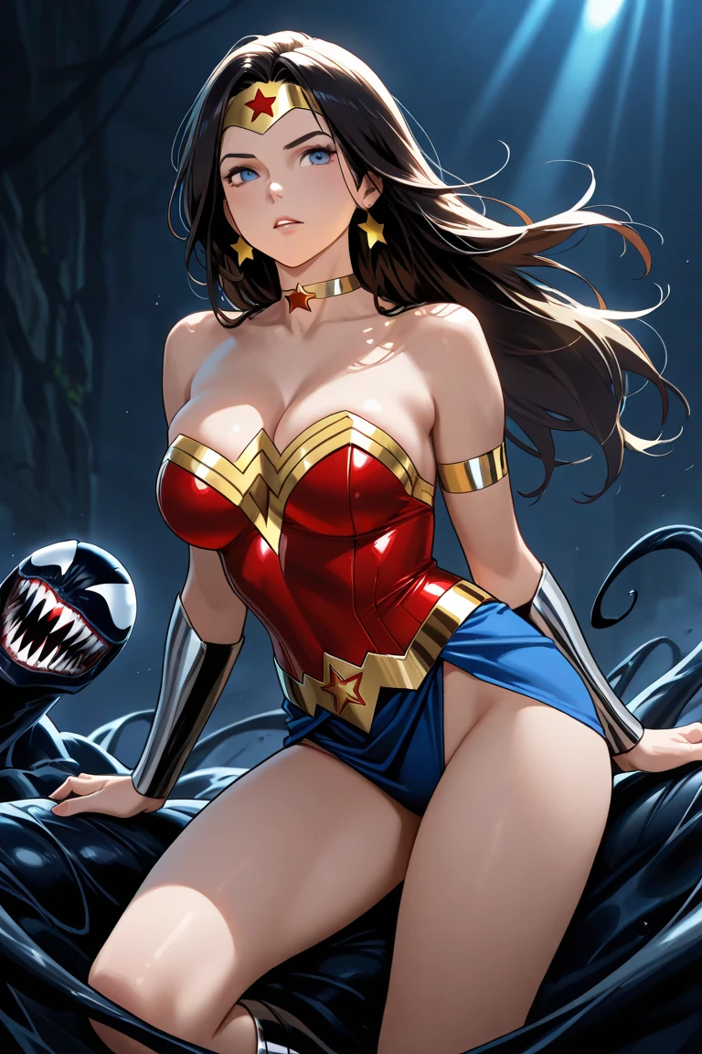 1female,41 years old,熟妇,A MILF ,Married Woman, mature,plumw,extremely large bosom ,Pornographic exposure, 独奏,(Background with:Underwater,ocean floor,Undersea volcanoes,airbubble,The corals) She has short black hair,standing underwater,seen from the front, hair straight,(((tmasterpiece),(Very detailed CG unity 8K wallpaper),best qualtiy,cinmatic lighting,detailed back ground,beatiful detailed eyes,Bright pupils,Redlip(Very fine and beautiful),(Beautiful and detailed eye description),ultra - detailed,tmasterpiece,)),facing at camera,A high resolution,ultra - detailed),revealing breasts,Bare genitalia, Bulge,legs are open,Raised sexy,Camel toes,Flushed complexion,Open-mouthed,frontage,(Wearing:Captain Marvel uniform)