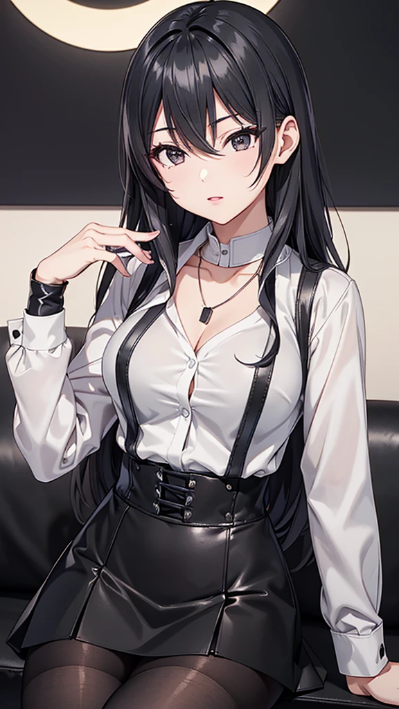 girl sticking her tongue out, girl holding up the middle finger, sketch, best quality, girl smirking with tongue out, girl wearing an unbuttoned flannel, girl wearing a black shirt, girl wearing black shorts, sketch, black lace bra