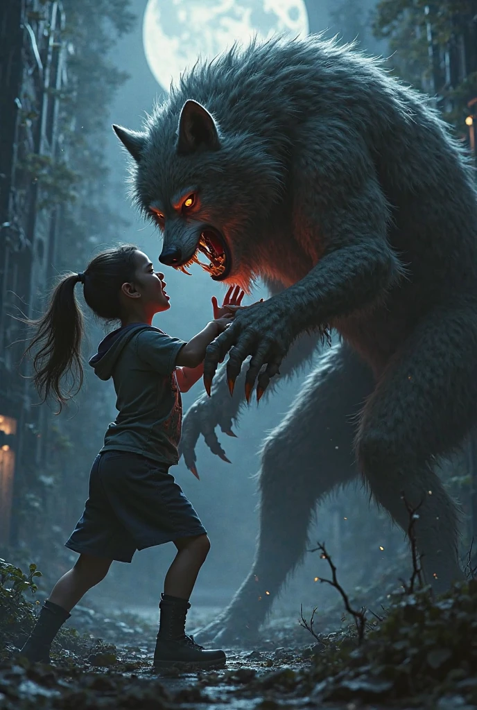 Wolf attack on young boy