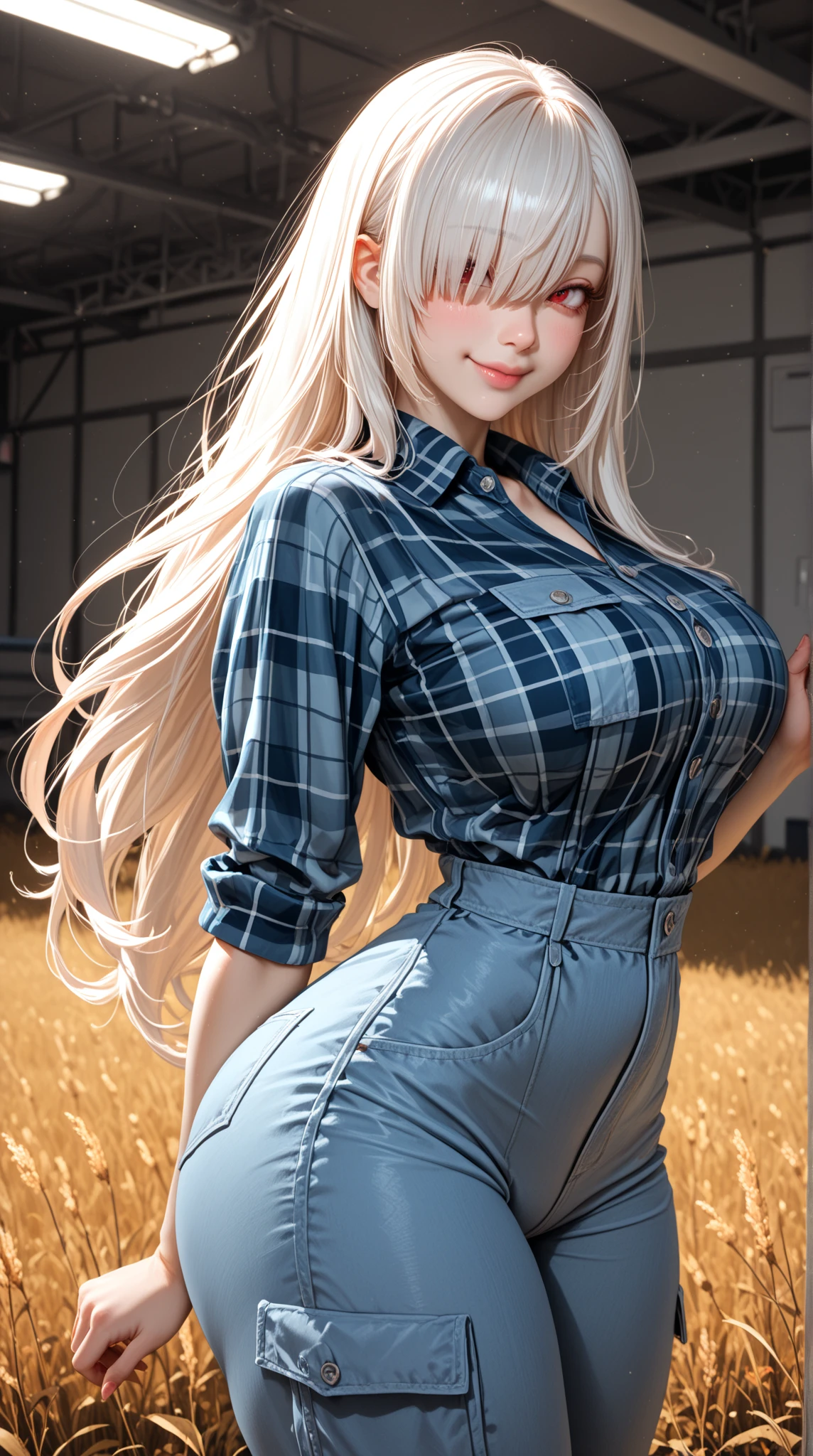 Draw Samantha, a blonde female character with long hair down to her waist. blue colored eyes, breasts small, Waist slender, big-ass. Wearing jeans with a brown belt, black sneakers, watch on arm, white blouse. He is walking in the college corridors in a sensual way, she's very beautiful. Front position with bottom-up view. smirk on face. tight pants. She is a very hot girl. Just one character in the image. Focus from the thighs up. Thick thighs and voluminous pussy. low-waisted jeans.