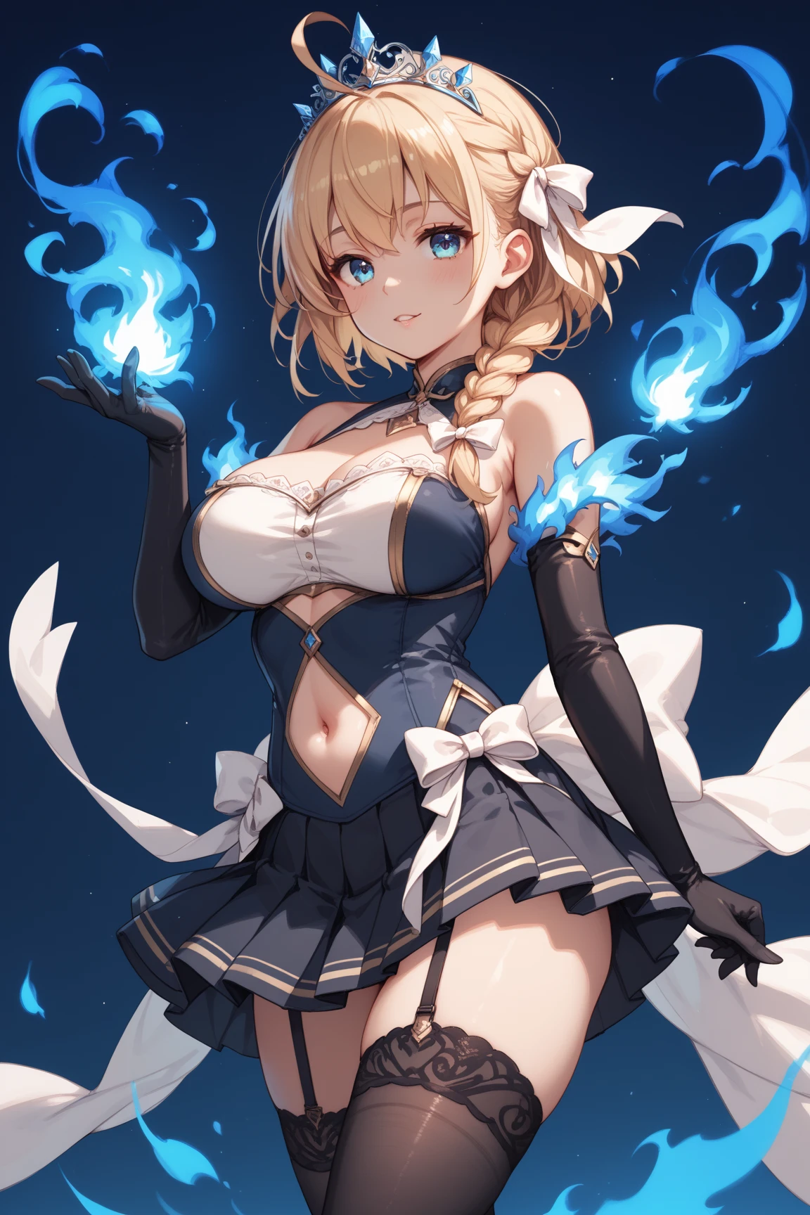 ((Highest quality、、masterpiece:1.3)), Upper Body、Long legs、Sharp focus:1.2, Beautiful woman with perfect figure:1.4、((Big Breasts:1.2)), (Big Breasts、Soft looking big ass、Feminine body 、Smiling:1.2), Face and skin texture crafted to the smallest detail、Fine-grained、double eyelid、25-year-old female、sexly、((((Cosplay、Isekai background、Fantasy、A world of swords and magic、Brave))))