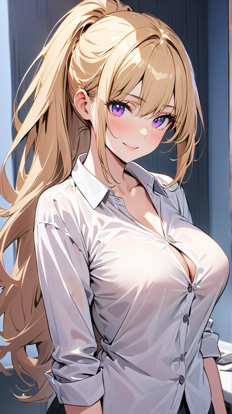 1 girl, Are stand, long hair, long twintail, golden hair, purple eyes, ((Leopard print underwear)), (((Worn school uniforms))), (evil smile), (cowboy shot), (cleavage), (((showing underwear))), (((((skirt lift by myself))))), (((from front))), from below, ((looking at viewer)), ((32K)), ((best quality)), ((ultra high res)), ((HDR)), ((uhd)), ((extremely detailed CG)), ((unity 32K wallpaper)), ((perfect anatomy)),