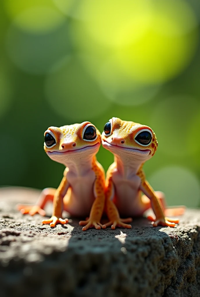 Group photo of leopard gecko, African gecko and crested gecko