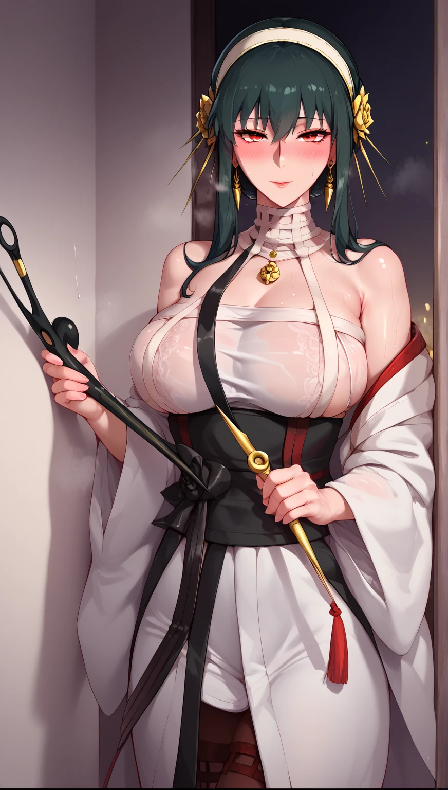 masterpiece, best quality,gorgeous,amazing,epic,1girl,ninja-mask,slim body,kong-fu,black hair,black eyes,Chinese hairstyle,see-through,cinematic Lighting,Accent Lighting,dramatic_shadow,ray_tracing,complex clothes and patterns, fighting,holding knife,hair-bangs,scarf