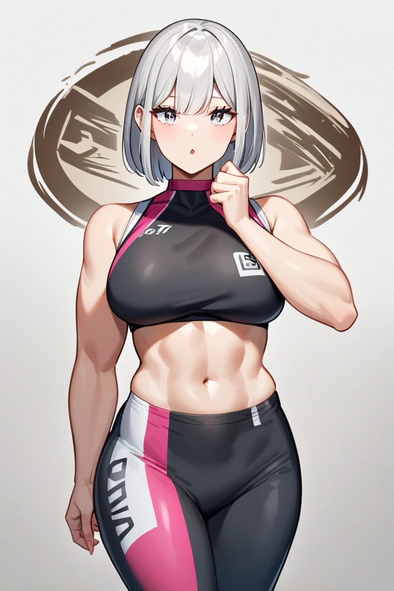 (best quality, 4k, highres, ultra-detailed), riding machine, solo, 1girl, medium breasts, long hair, cropped tank top, healthy skin, ultra-detailed eyes, glowing eyes, blush, breasts, navel, trembling, sweat, tears, steaming body