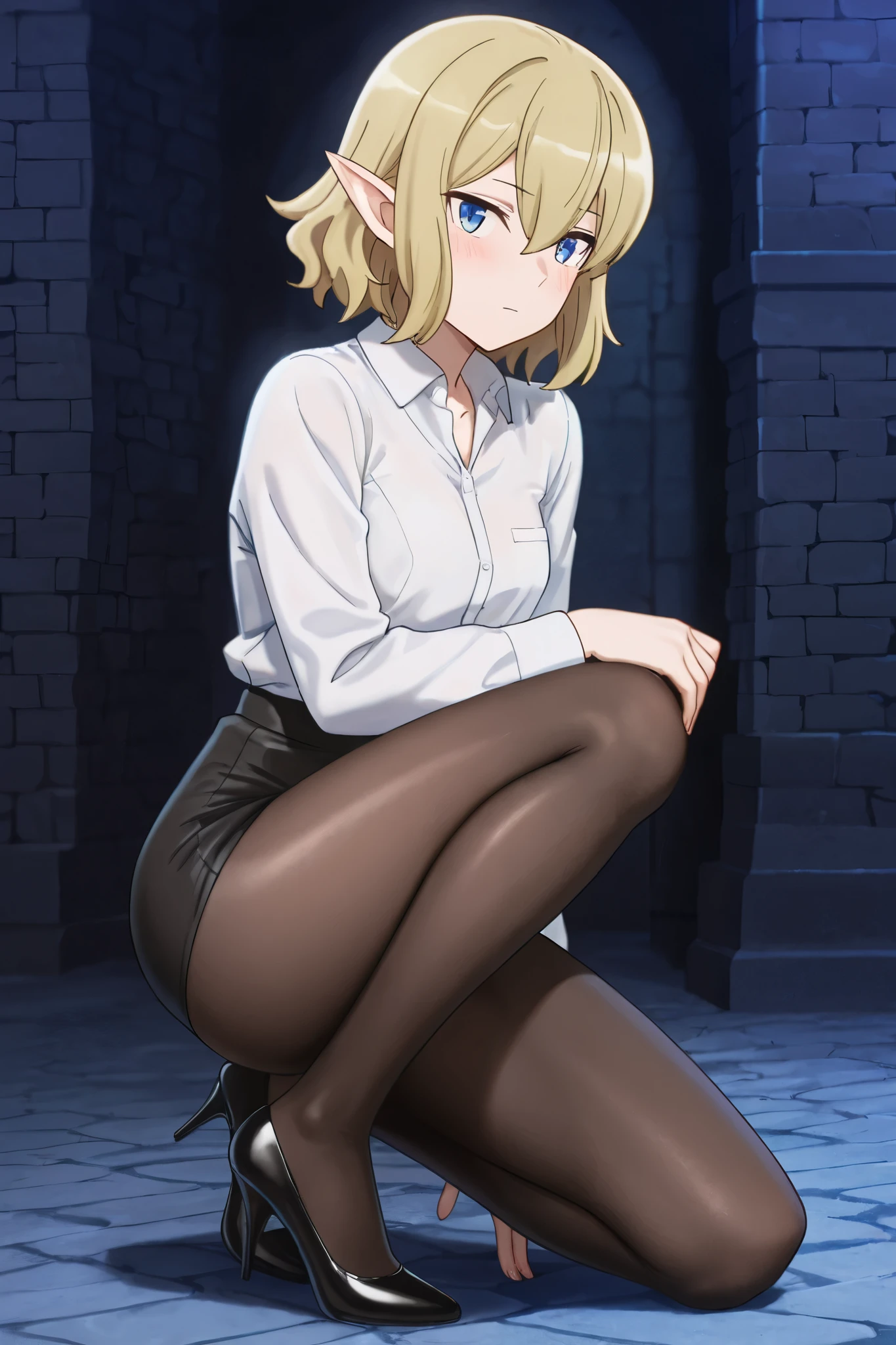 "best quality,ultra-detailed,((background:inside the room1,8)),(one boy),(cowboy shot1.8),portraits,((fakegirl,????? boy,tomboy,FemBoy,trap1,8)),(bulge),(sitting on the chair),(heavy makeup),black choker,necklace,earrings,(short blonde hair),boy's face,((boys body1,8)),((flat chest)),((poor chest)),((grin)),((smile)),((black sexy lingerie)),((black race-up high-heel long boots)),vibrant colors,soft lighting"