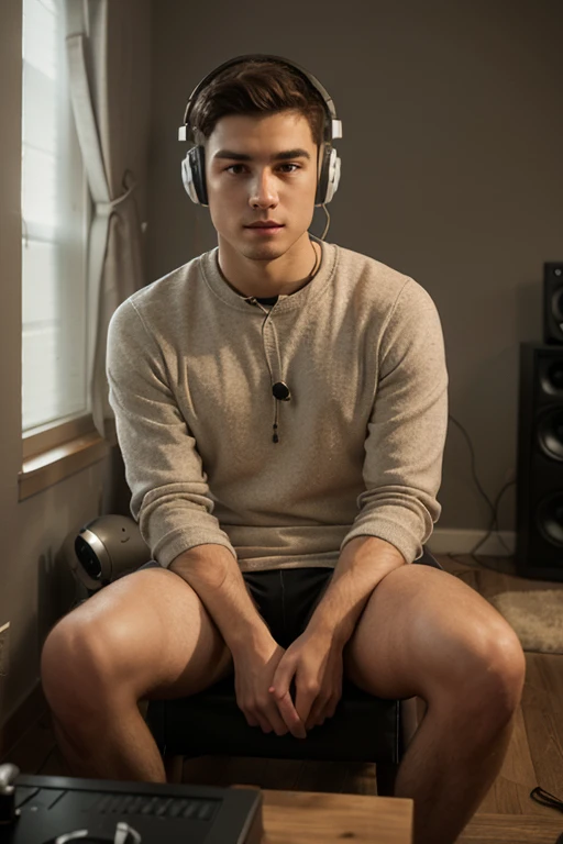boy , lying on the sofa , bare , Look at your mobile phone. , Cricketers wearing headphones , suck dick , Age 14 , porn , hand jobs , porn gay