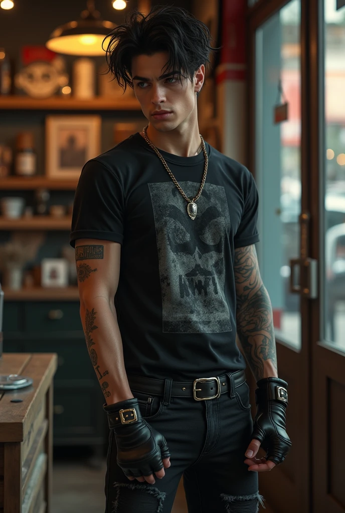 score_9, score_8_up, score_7_up, score_6_up, score_5_up, score_4_up, realistic style, photo, photorealistic, high detail, (sharp), cinematic photo, muscular middle-aged man, Arnold Schwarzenegger, stern face, (terminator), sunglasses, black t-shirt, leather jacket, standing at night bar, looking at viewer, ((night)), (dark), tag1, tag2