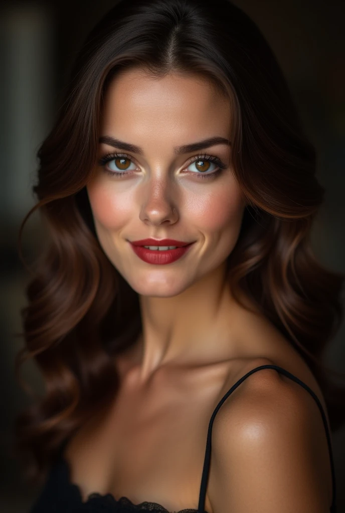 beautifu woman, with brown hair,face detail