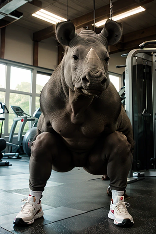 Weightlifting humanoid rhinoceros 
