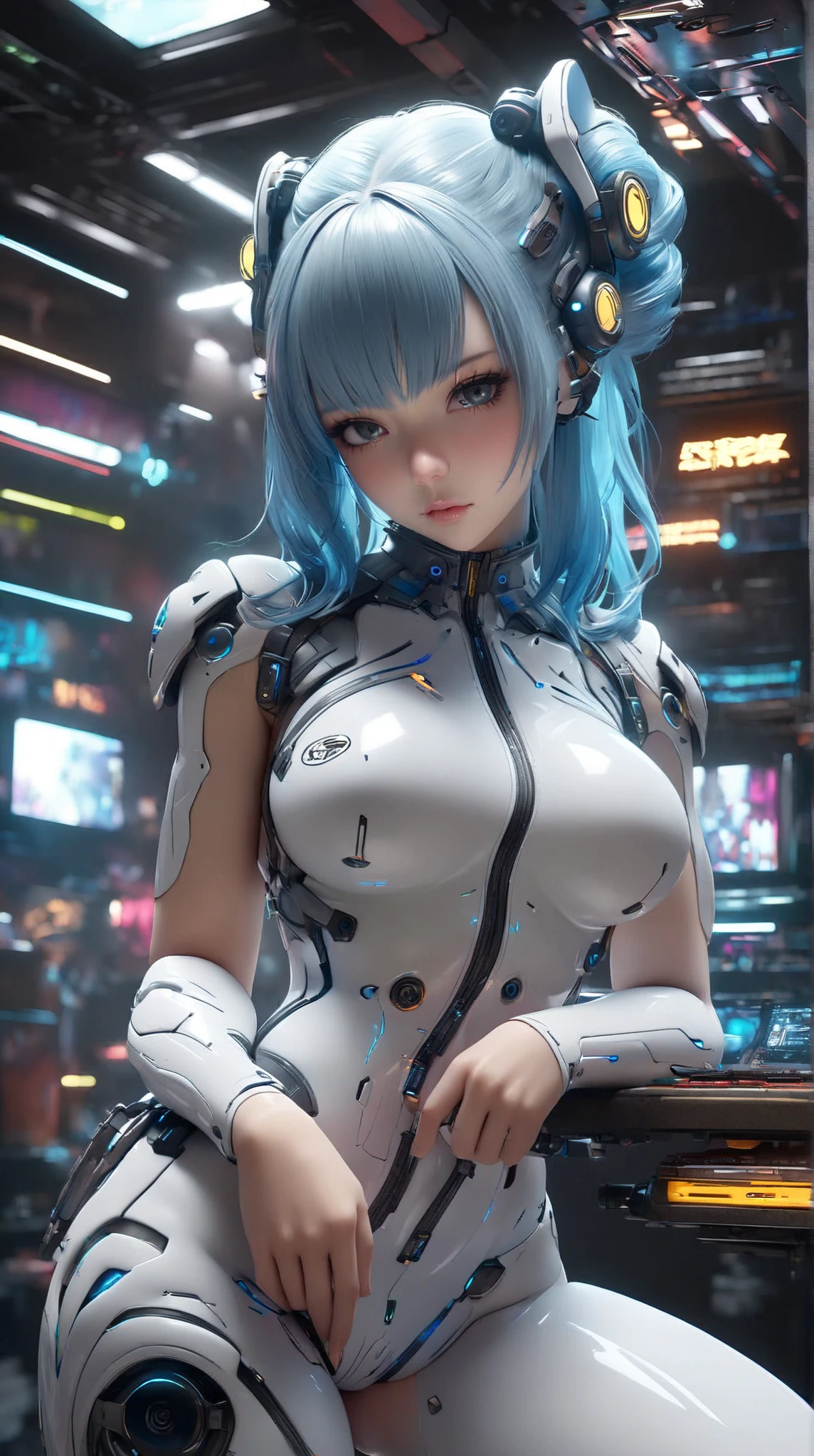 Retro 90s anime-style environment wide-angle shot,Nightly chaotic arcade shots; A slim girl in streetwear; author:Hajime Sorayama, greg tocchini, Virgil Finlay, Sci-fi. Line art. Environmental arcade art.