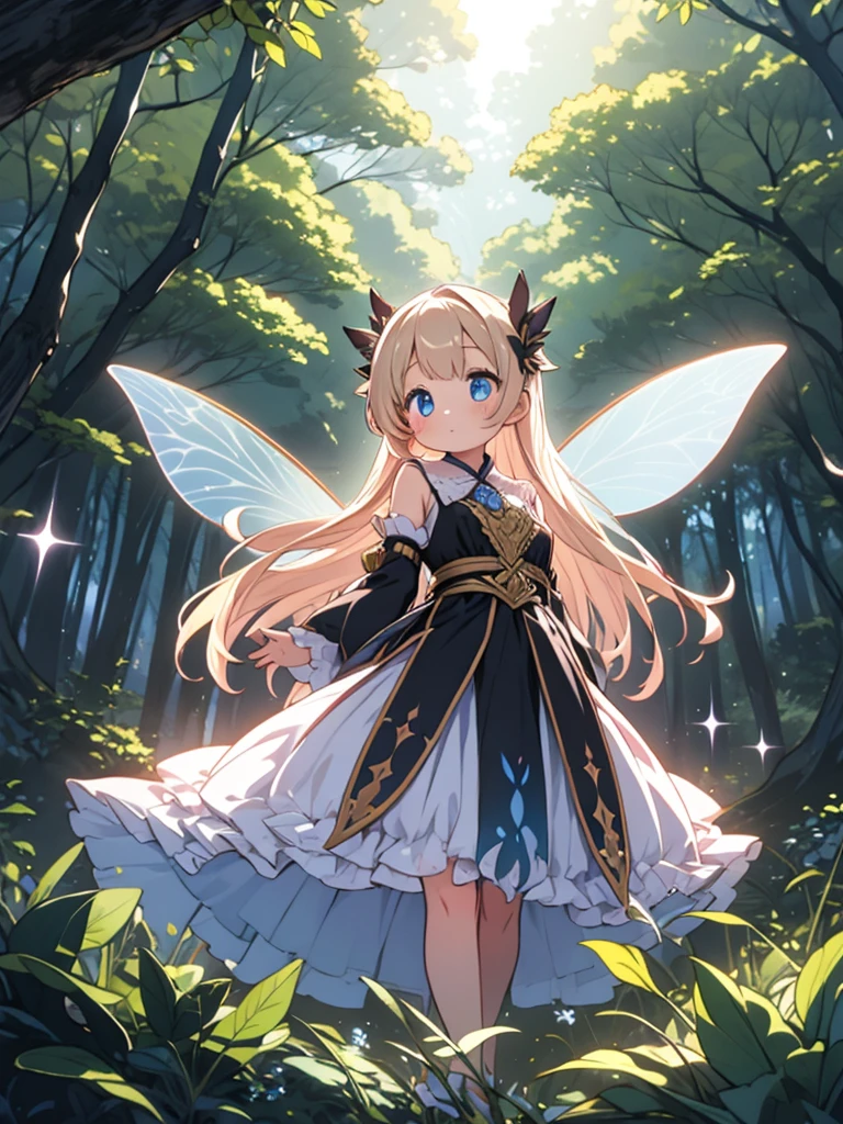 masterpiece, best quality,((masterpiece)),(best quality), (illustration:1.4),((extremely detailed CG unity 4k wallpaper)),(cinematic lighting),official_art, huge_filesize, (elf),(Butterfly wings:1.3),((Bramble corolla)),,flower on face,blonde hair,forest,river,beautiful detailed flowery meadow,lake,(floating petal),flowers,wind,cumulonimbus cloud,sunlight,medium breasts,(Stonehenge:1.05),tiara,floating in air,fog,White silk clothes,