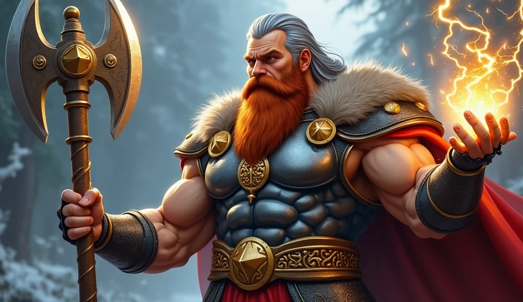 Strong fantasy dwarf with more beautiful red tones
