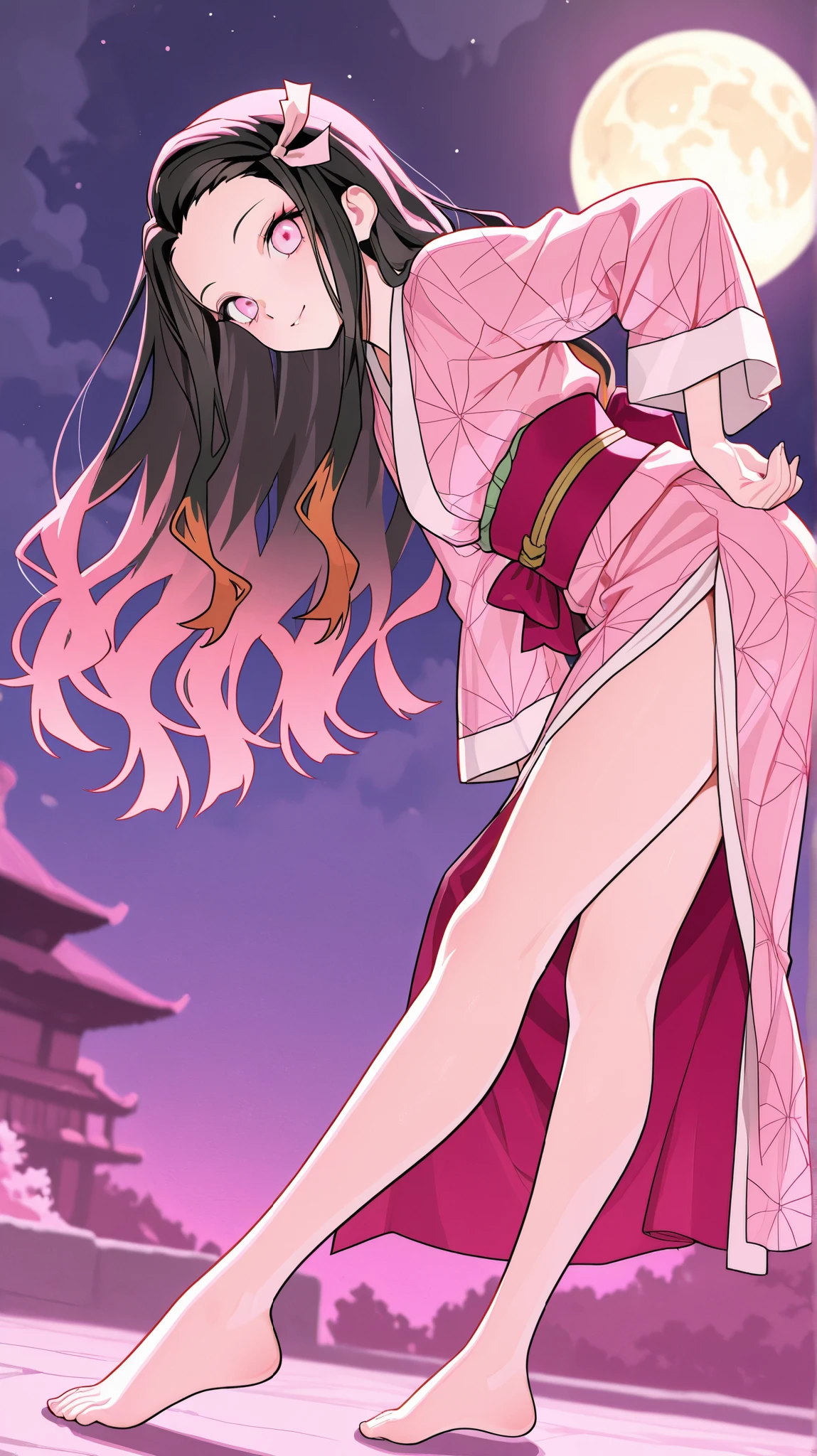 8k ,  A beautiful princess wearing a super shiny satin pink long sleeved Chinese dress is crucified and semen drips from her crotch