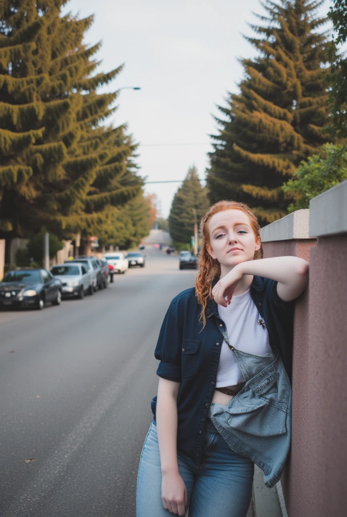 wgz style, wgz style picture, facing away from camera
woman, realistic, young, red hair, full body, model, possing, detailed face, realistic background, preety face, ambar light eyes, in a park
