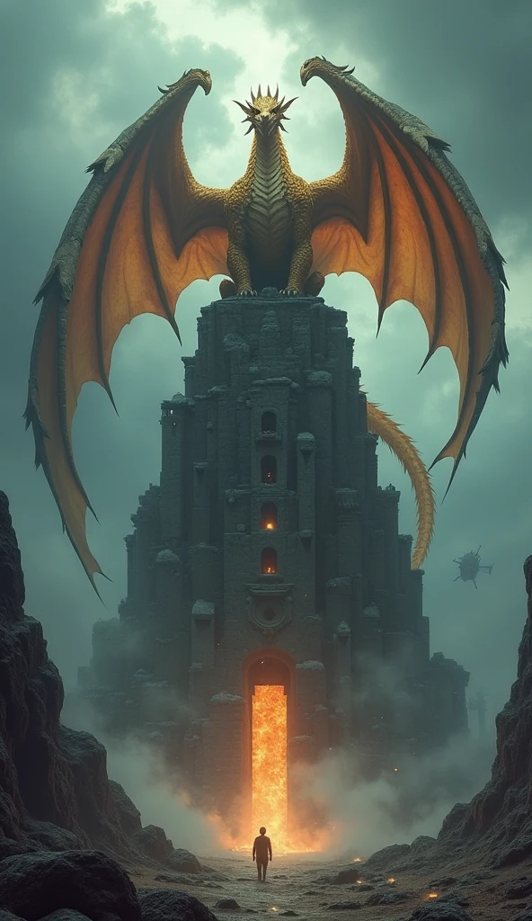 House Targaryen aesthetic with dragonstone castle, a big dragon and a red and black 3 headed dragon house sigil
