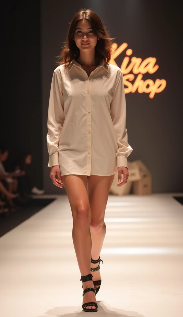 Cat in a fashion show