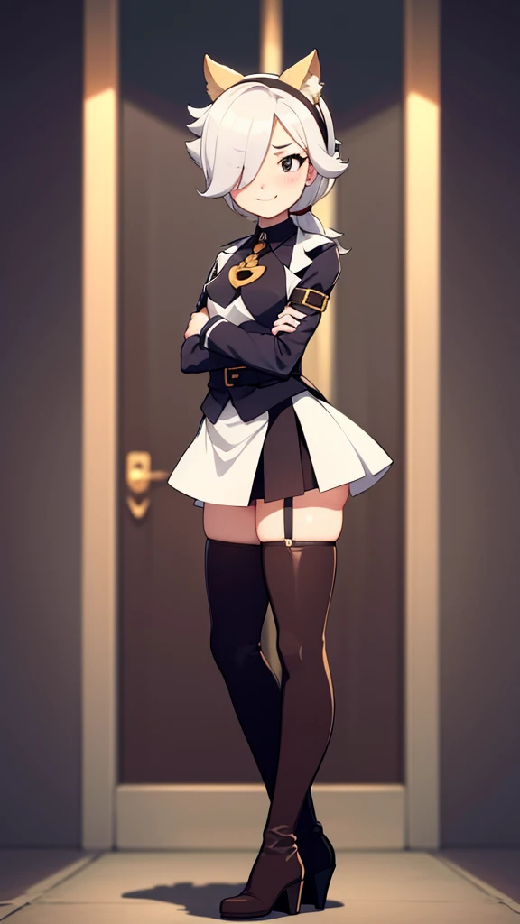 (masterpiece, best quality), intricate details, 1girl, Cammy White from Street Fighter (standing full body toe to head by wooden pole:1.2) iron collar, arms behind back, iron cuffs, shackles, bound, bondage outfit, harness, o-ring, bondage outfit blindfolded cover eyes, happy red cheeks, chain leash collar choker neck bell shackles wristbands bracers bracelets, cleave gag, (highest resolution, distinct_image) best quality, a woman, solo, masterpiece, highly detailed, semi realistic, brown hair, bangs, 23 years old, (large breasts:0.5),mature, young, tall strong,(plain and simple uniform),( plain minimalist military uniform),(luxury hotel room background:1.2), cold, serious, tall, handsome, autocratic, powerful, demi-god, exquisite facial features, exquisite facial features, (full body)(black knee-high boots:1.4)(dominatrix:1)(white Yoga pants:1.3),(black leather gloves:1.5)(black coat:1.3),(samus),solo,1girl,(looking at viewer),(from below:1.1)(head turned upwards:0.3)(smiling:0.4)(bodysuit:0.1)(holding riding crop:1.2)(muscular:0.85),(black belt:1.3), (shirt tucked in pants),(standing on ground), (marble floor)(mean:0.4)(seductive:0.5)(evil:0.6),detailed,(tall face:0.25)(abs:0.4)(bdsm Equipment), (Pale eyes),(throne),Zelda,queen, military,uniform, confident,smirk,evil, yandere,stairing,obsessive,obsessed,pretty eyes,mature, (war glam),adult,milf