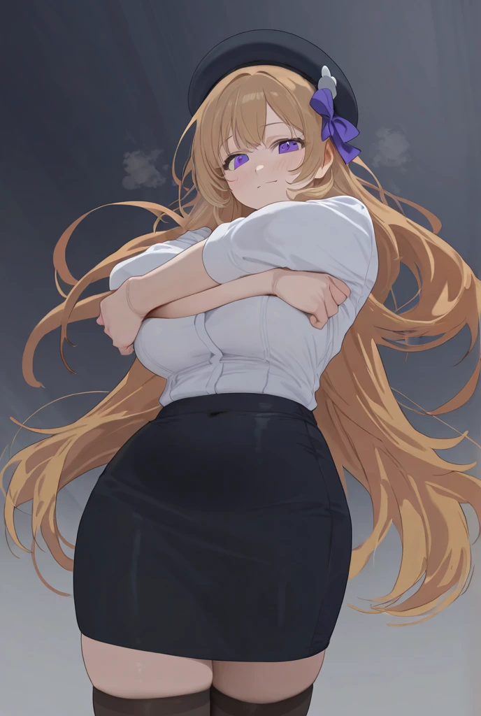 masterpiece, Highest quality, 1 person,( Large Breasts, Are standing, View your viewers),Detailed Background、A person who writes in detail、Accurate human body、Knowledgeable person、Accurate 5 fingers, woman,Thick thighs,Curvy body,alone, orfevre\(umamusume\),black short skirt,TranT, netorare, chikan, grabbing, hetero, pussy juices, molestation, public indecency, public use,faceless male fingering, 2boys, faceless male, assisted exposure,ahegao