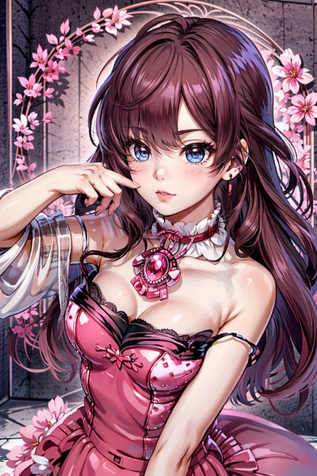 (best quality,4k,8k,highres,masterpiece:1.2),ultra-detailed,(realistic,photorealistic,photo-realistic:1.37),acrylic painting,beautiful Brazilian model in a Lolita dress with downy hair,beautiful Brazilian model with extremely colorful brown hair and detailed facial features,beautiful Brazilian model standing in a beautiful garden surrounded by a starry sky,brown hair,beautiful Brazilian model wearing a vibrant pink and teal Lolita dress,beautiful Brazilian model with intricate accessories,cat ears,beautiful Brazilian model posing gracefully with her hands on her hips,beautiful Brazilian model with long flowing twintails,beautiful Brazilian model with bright brown eyes and rosy lips,beautiful Brazilian model with a joyful expression,beautiful Brazilian model in a dynamic pose with cherry blossoms falling around her,beautiful Brazilian model surrounded by colorful flowers and butterflies,beautiful Brazilian model's dress adorned with cute bows and lace details,beautiful Brazilian model with an enchanting smile,beautiful Brazilian model with soft, pastel-colored shading,beautiful Brazilian model with a magical glow illuminating her,beautiful Brazilian model in a picturesque setting with a winding path leading to a magnificent castle,beautiful Brazilian model with a fairytale-like background,beautiful Brazilian model with a soft, dreamy atmosphere,beautiful Brazilian model with a subtle bokeh effect,beautiful Brazilian model standing under a sunny sky,beautiful Brazilian model with a warm, golden sunset in the background,beautiful Brazilian model surrounded by twinkling stars and colorful nebulae,creating an ethereal and captivating artistic masterpiece, sitting down. 