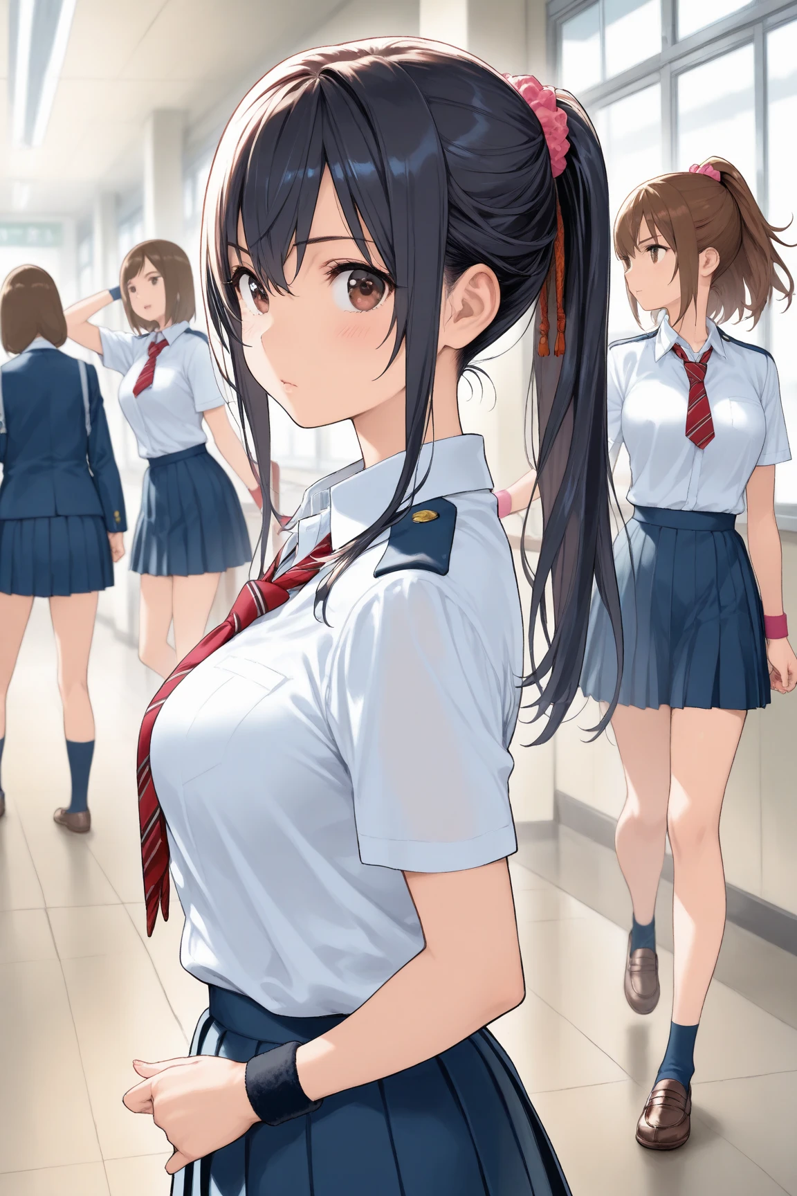 ((Highest quality)), ((masterpiece)), (detailed), (Perfect Face)、The woman is Reika Aoki with semi-long hair、The woman is a member of the North Korean Joy Squad and is dancing for the General in a Joy Squad dance costume.