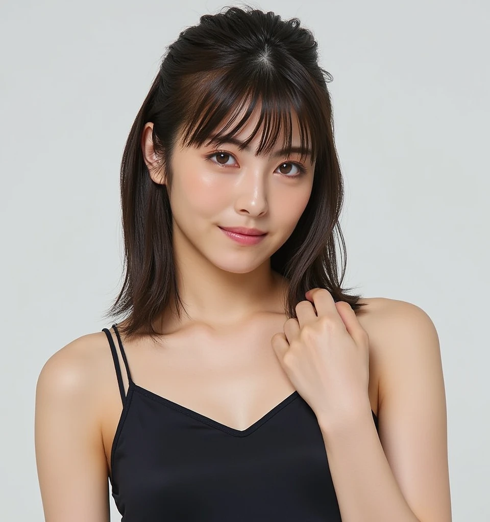 [super high quality,masterpiece,High resolution],((Japanese,woman,Super Beauty,cute,,No makeup,smile)),(Black Hair,short hair,tying my hair up in a ponytail),(Body with seven heads,Model body type,Beautiful Skin),(Red swimsuit,Wearing a one-piece competition swimsuit),locker room,locker roomのベンチに座っている,Out of focus background