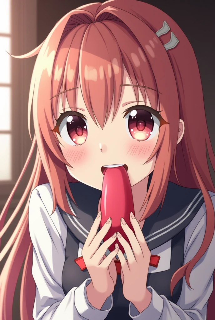 masterpiece, best quality,  hentai 69(sex position) ,1girl, (mature female:1.5, red hair, red detailed eyes), oral, 1boy, fellatio,  hetero, 69, penis ,  solo focus,  gathers,  mature female, cum mouth,