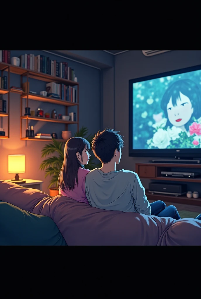 Anime scene of a family watching TV in the living room, ( ( Makoto Shinkai ) ), makoto shinkai movie, Makoto Shinkai!, Makoto Shinkai!!, Makoto Shinkai. —h 2160, incredible anime movie scene, Shinkai sincerely, in the style of makoto shinkai, Makoto Shinkai's style