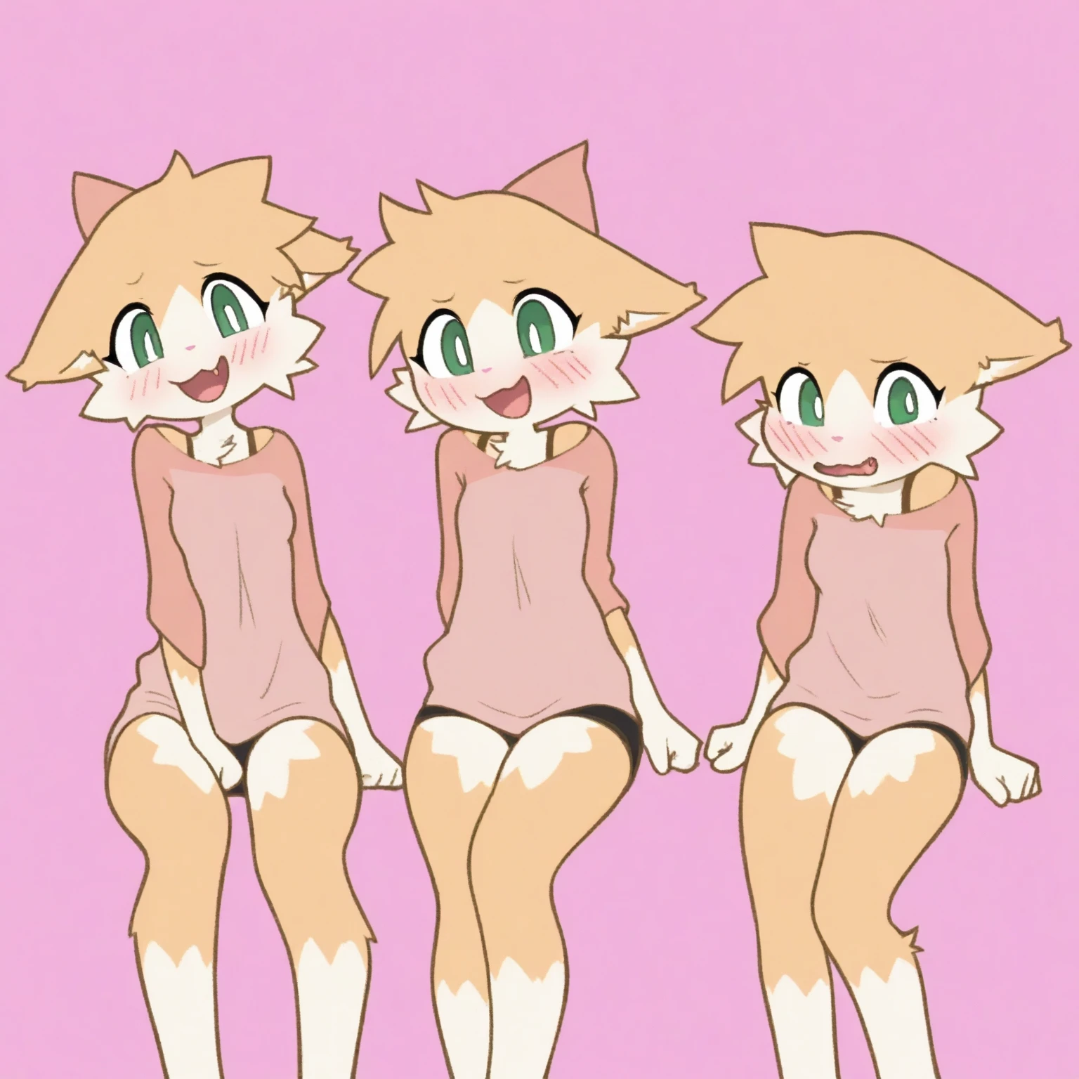 score_9, score_8_up, score_7_up, score_6_up, score_5_up, score_4_up, (Source furry), clarissecat, 1girl and 1boy, duo, smile, simple background, naked, white background, animal ears, tail, full body, gray eyes, barefoot, cat ears, feet, cat tail, bottomless, topless, fangs, happy, furry, body fur, animal nose, flat color, blonde hair, short hair, orange fur, two tone fur, a cat boy furry male with flat chest flat butt sexy male shapes huge testicles huge and very long penis, a cat girl furry female big beige breasts with pink nipples innie pussy sexy rounded butt, standing in front of the viewer,two